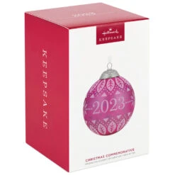 Hallmark Christmas Commemorative 2023 Glass Ball Ornament 9 Hallmark Christmas Commemorative 2023 Glass Ball Ornament -Cozy Home Accents Deals Store Pink Glass Ball 2023 Keepsake Ornament 2299QXR8127 04