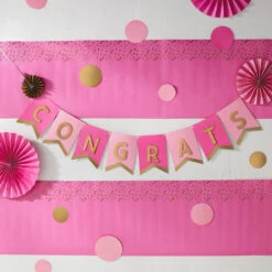 Hallmark Color Pop Party Decor Kit, Pink And Gold -Cozy Home Accents Deals Store Pink and Gold Party Supplies Banner Decorations 5CLP1019 03