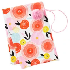 Hallmark 26" Modern Floral Fabric Gift Wrap With Elastic Band -Cozy Home Accents Deals Store PinkandOrange Floral Square Flat Wrapping Cloth 1299EJR6378 03