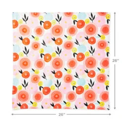 Hallmark 26" Modern Floral Fabric Gift Wrap With Elastic Band -Cozy Home Accents Deals Store PinkandOrange Floral Square Flat Wrapping Cloth 1299EJR6378 04