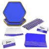 Hallmark Color Pop 60-Piece Tableware Premium Party Kit, Blue Hexagon