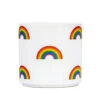 Rainbow Icons On White Ceramic Planter, 4.5"