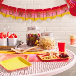 Hallmark Color Pop Party Decor Kit, Warm Ombré Stripe -Cozy Home Accents Deals Store Red Pink and Yellow Party Supplies Banner Decor 5CLP1015 03