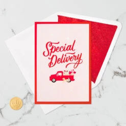 Hallmark Special Delivery 3D Pop-Up Valentine's Day Card -Cozy Home Accents Deals Store Red Truck With Flowers 3D PopUp Valentines Day Card 1299IAV6066 06