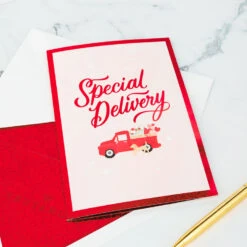 Hallmark Special Delivery 3D Pop-Up Valentine's Day Card -Cozy Home Accents Deals Store Red Truck With Flowers 3D PopUp Valentines Day Card 1299IAV6066 07