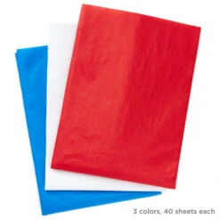 Hallmark Red/White/Blue 3-Pack Bulk Tissue Paper, 120 Sheets -Cozy Home Accents Deals Store RedWhiteBlue 3Pack Bulk Tissue Paper 5TIS1140 04