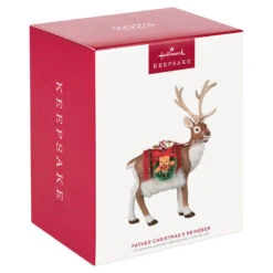 Hallmark Father Christmas's Reindeer Ornament -Cozy Home Accents Deals Store Reindeer With Toy Sack Keepsake Ornament 2199QXE3287 04