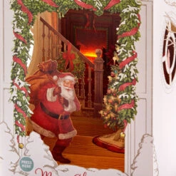 Hallmark Spirit Of Christmas Musical 3D Pop-Up Christmas Card With Light -Cozy Home Accents Deals Store Santa Shadow Box 3D PopUp Music Light Christmas Card 1099XOD4034 06