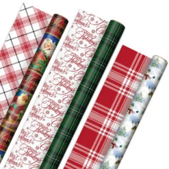 Hallmark Christmas Classics 3-Pack Reversible Wrapping Paper Assortment, 120 Sq. Ft.