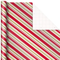 Hallmark Santa And Stripes 2-Pack Christmas Wrapping Paper Assortment, 160 Sq. Ft. -Cozy Home Accents Deals Store Santa and Stripes Assorted Christmas Wrapping Paper 5JXW1055 06