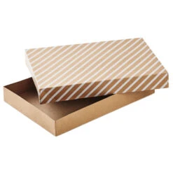 Hallmark Snowflakes And Stripes 12-Pack Designed Brown Shirt Boxes -Cozy Home Accents Deals Store Snowflakes and Stripes 12Pack Designed Shirt Boxes 5XBC1123 04
