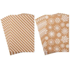 Hallmark Snowflakes And Stripes 12-Pack Designed Brown Shirt Boxes -Cozy Home Accents Deals Store Snowflakes and Stripes 12Pack Designed Shirt Boxes 5XBC1123 05