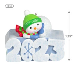 Hallmark Mini A Snowy 2023 Ornament With Light, 1.25" -Cozy Home Accents Deals Store Snowman 2023 Keepsake Ornament 1299QXM9209 03