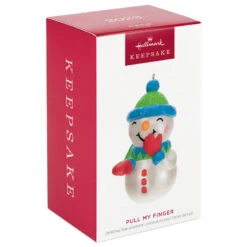 Hallmark Pull My Finger Snowman Ornament With Sound 9 Hallmark Pull My Finger Snowman Ornament With Sound -Cozy Home Accents Deals Store Snowman With BlueGreen HatScarf Keepsake Ornament 2199QGO2829 04