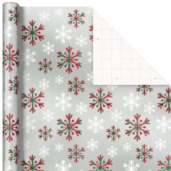 Hallmark Snow Merry 3-Pack Foil Christmas Wrapping Paper Assortment, 60 Sq. Ft. -Cozy Home Accents Deals Store Snowmen and Plaid Foil Christmas Wrapping Paper 5JXW1061 05