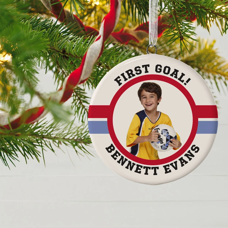 Soccer Ceramic Circle Personalized Photo Ornament 2 Soccer Ceramic Circle Personalized Photo Ornament - Image 2