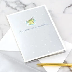 Hallmark Star Wars: The Mandalorian™ Grogu™ Warm Wishes 3D Pop-Up Holiday Card -Cozy Home Accents Deals Store Star Wars The Mandalorian Grogu 3D PopUp Holiday Card 1499XXH9985 07