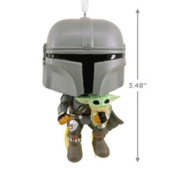 Star Wars The Mandalorian™ With Grogu™ Funko POP!® Hallmark Ornament -Cozy Home Accents Deals Store Star Wars The Mandalorian With Grogu Funko POP Christmas Ornament 3HCM1103 03