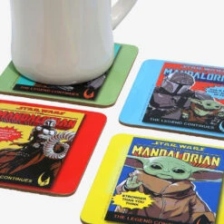 Star Wars: The Mandalorian Comic Book Cover Coasters, Set Of 4 -Cozy Home Accents Deals Store The Mandalorian Coaster Set 17446 03