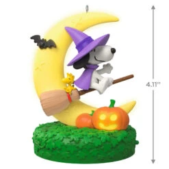 Hallmark The Peanuts® Gang Snoopy's Moonlit Mischief Musical Ornament With Light -Cozy Home Accents Deals Store Witch Snoopy on Broom Keepsake Ornament 2699QFO5319 03