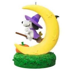 Hallmark The Peanuts® Gang Snoopy's Moonlit Mischief Musical Ornament With Light -Cozy Home Accents Deals Store Witch Snoopy on Broom Keepsake Ornament 2699QFO5319 06