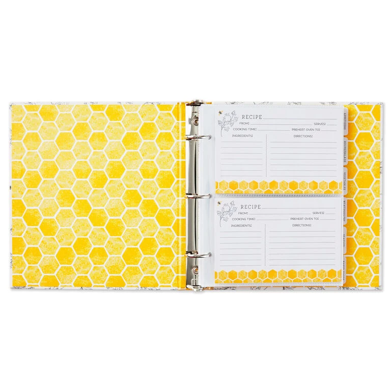Hallmark Yellow Honeycomb Recipe Organizer Book 2 Hallmark Yellow Honeycomb Recipe Organizer Book - Image 2