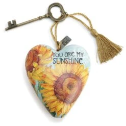 Cozy Home Accents Deals Store 5 You Are My Sunshine Art Heart Sculpture, 4"