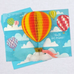Hallmark 16" Hot Air Balloons Pop-Up Jumbo Goodbye Card -Cozy Home Accents Deals Store Youll Be Missed Balloon Goodbye Card 1499CBG1018 04
