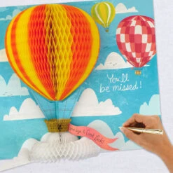 Hallmark 16" Hot Air Balloons Pop-Up Jumbo Goodbye Card -Cozy Home Accents Deals Store Youll Be Missed Balloon Goodbye Card 1499CBG1018 07
