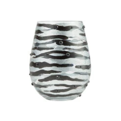 Lolita Sophisticated Safari Handpainted Stemless Wine Glass, 20 Oz.