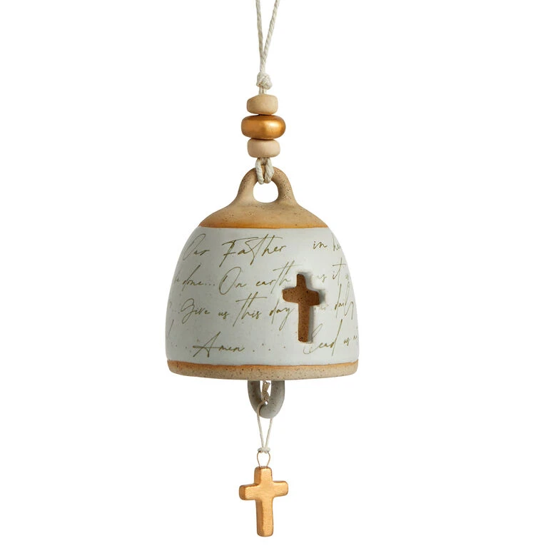 Cozy Home Accents Deals Store 17 Cozy Home Accents Deals Store -Cozy Home Accents Deals Store WhiteGold Ceramic Bell Decoration With Cross 1005000537 01